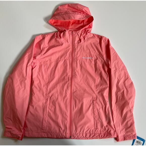 Columbia Women's Zuma Stack II Windbreaker Hooded Jacket Pink Size S - Picture 1 of 12